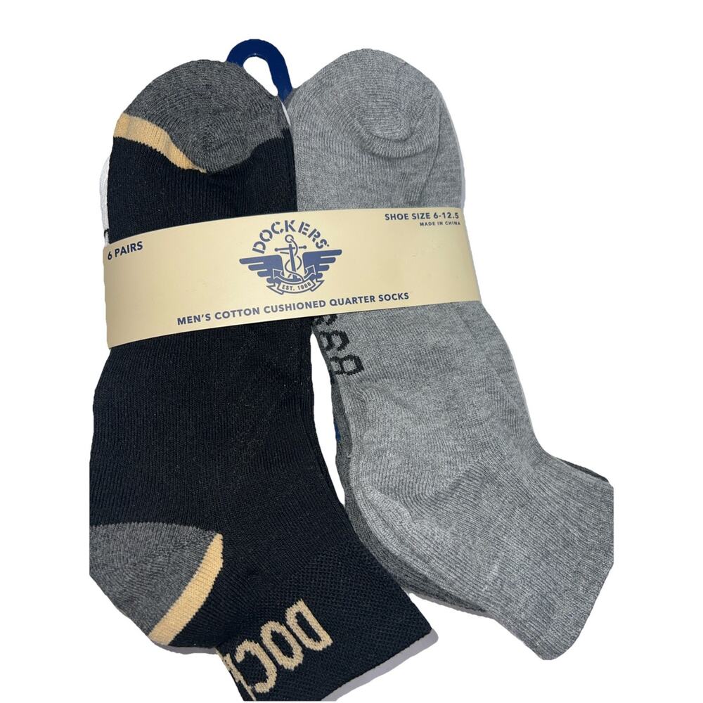 DOCKERS Men's 6 Pairs CUSHIONED BREATHABLE QUARTER SOCKS -All Season -